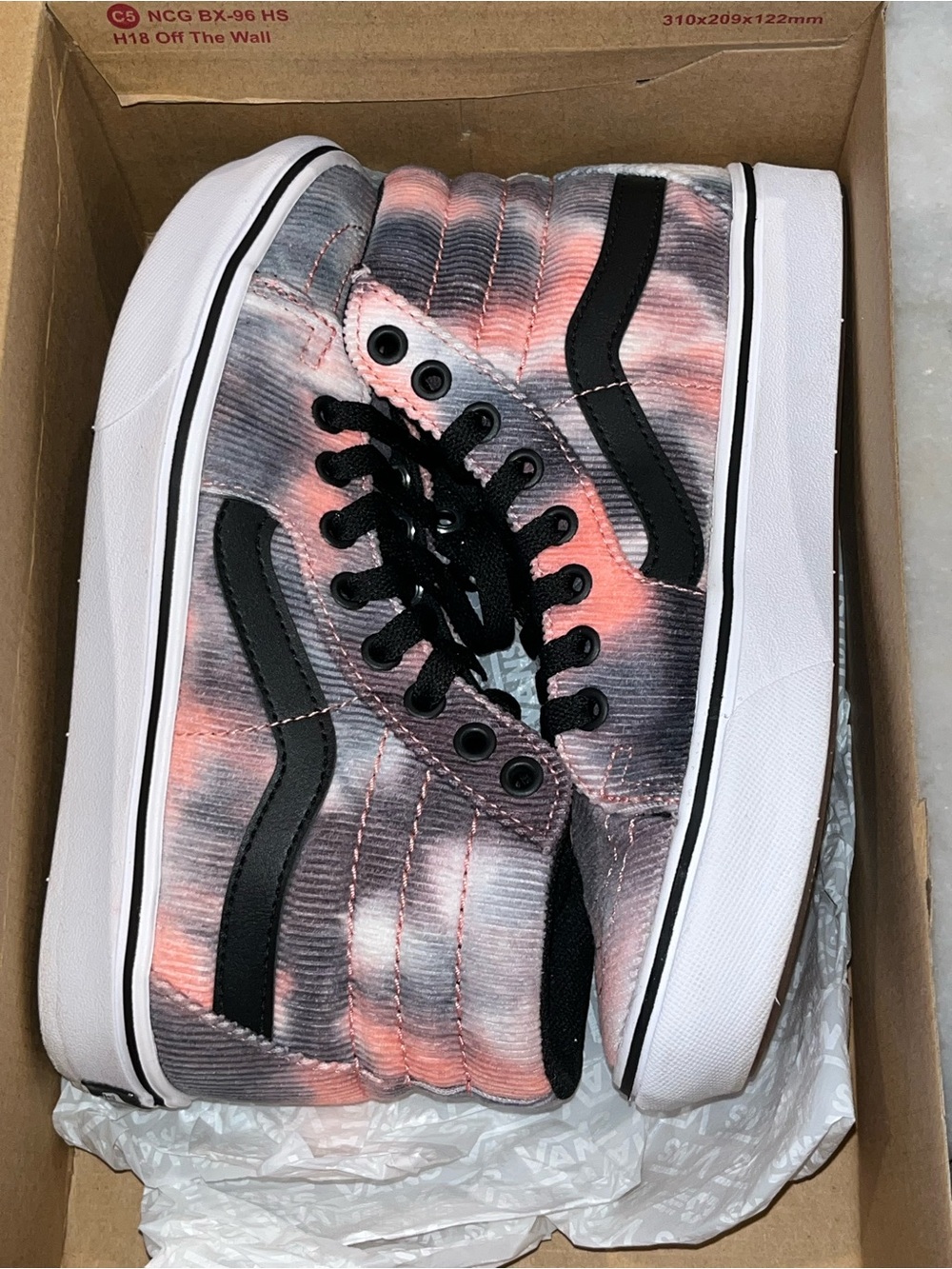 Vans High Top Sneakers in Pink, Gray and Black